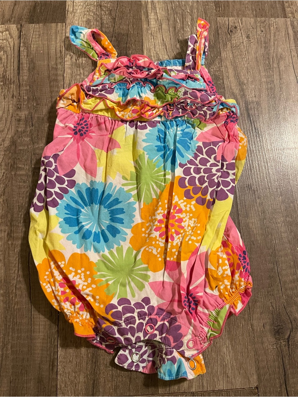 Carter's Pink Floral Ruffle Romper